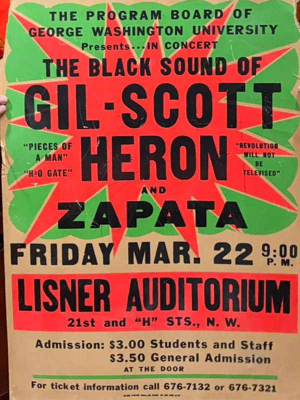 Gil Scott-Heron and Zapata at Lisner Auditorium 1974 