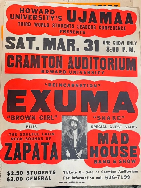 Exuma, Zapata, and Mad House at Cramton Auditorium 1973